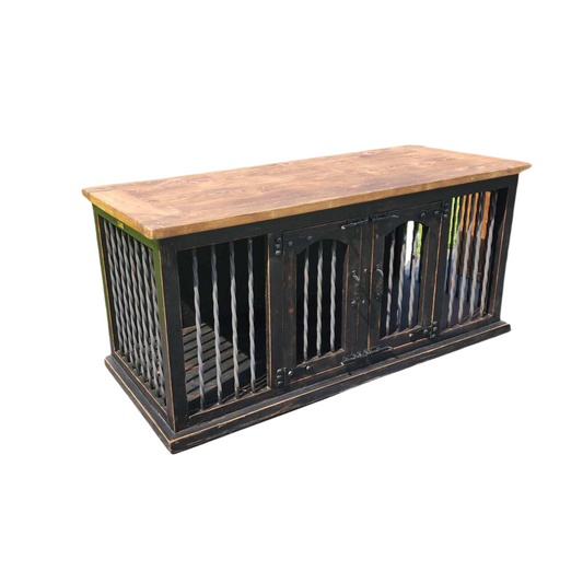 Dog crate furniture - Simply Rustic - Distressed Black