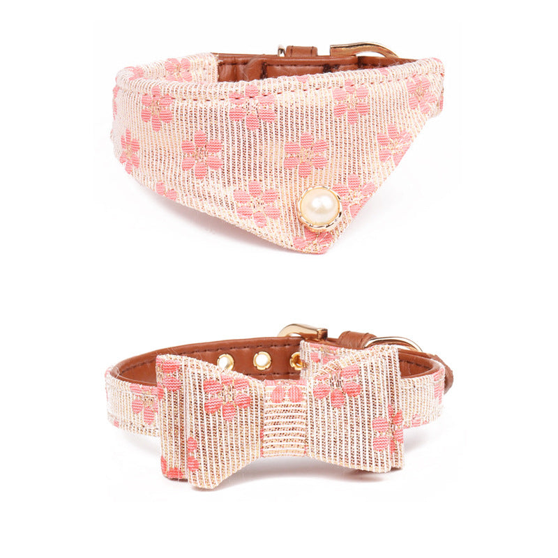 Pattern Dog Bow Collar Collar - For The Pupple