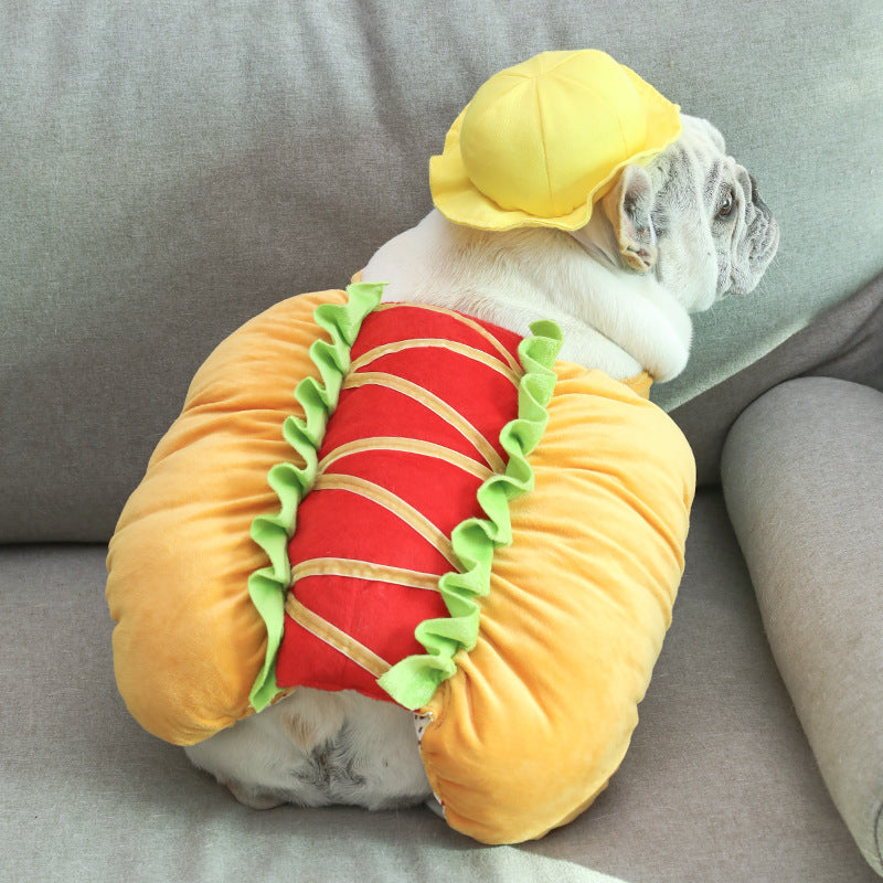 Dog hot dog clothes transformation outfit - For The Pupple