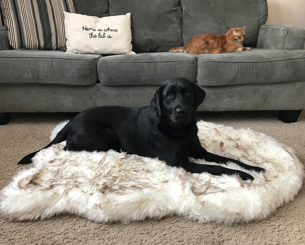 Pet dog plush mat beige mat pet dog rest - For The Pupple
