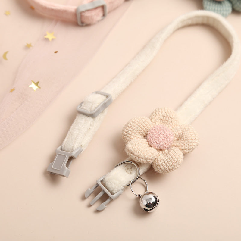 Cute Cartoon Flower Bell Pet Collar - For The Pupple