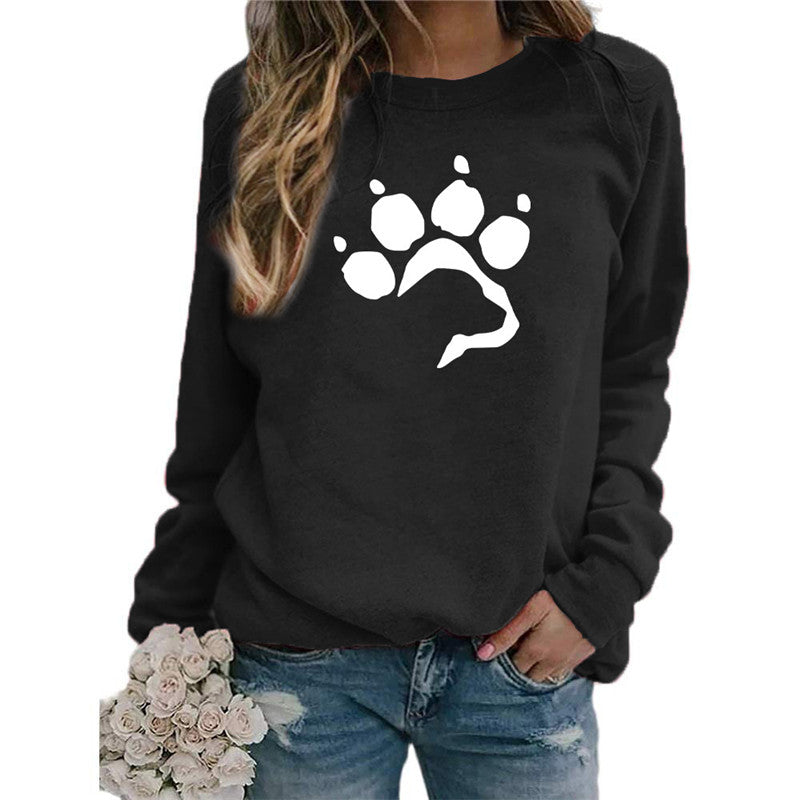 Love Dog Foot Print Crew Neck Sweater - For The Pupple
