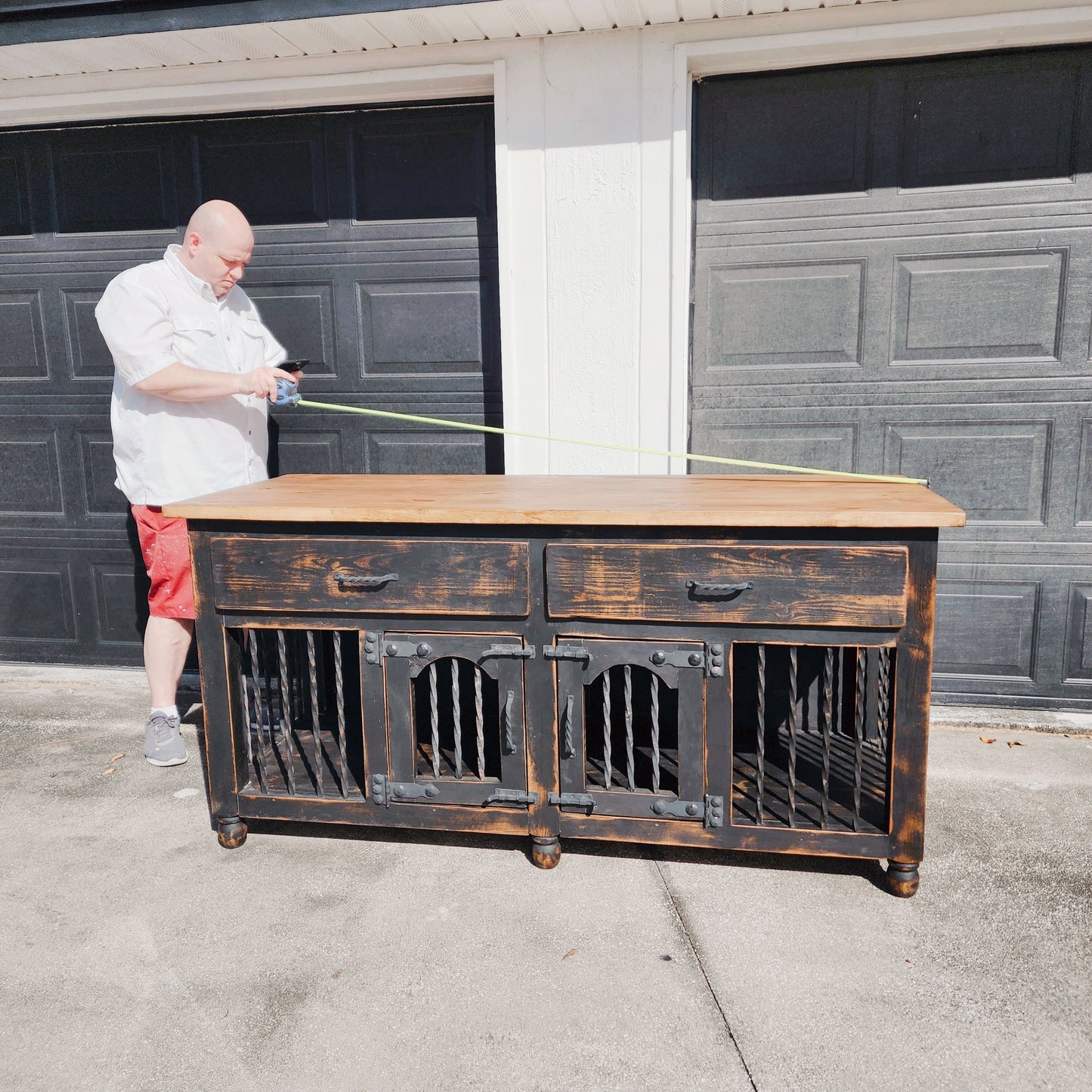 Best Seller Dog crate furniture - Rustic cottage collection - Distressed Black