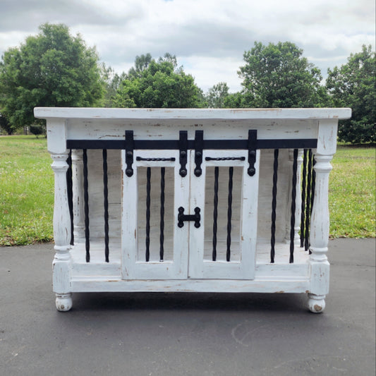 Copy of White farmhouse dog crate furniture, dog kennel, Custom dog kennel
