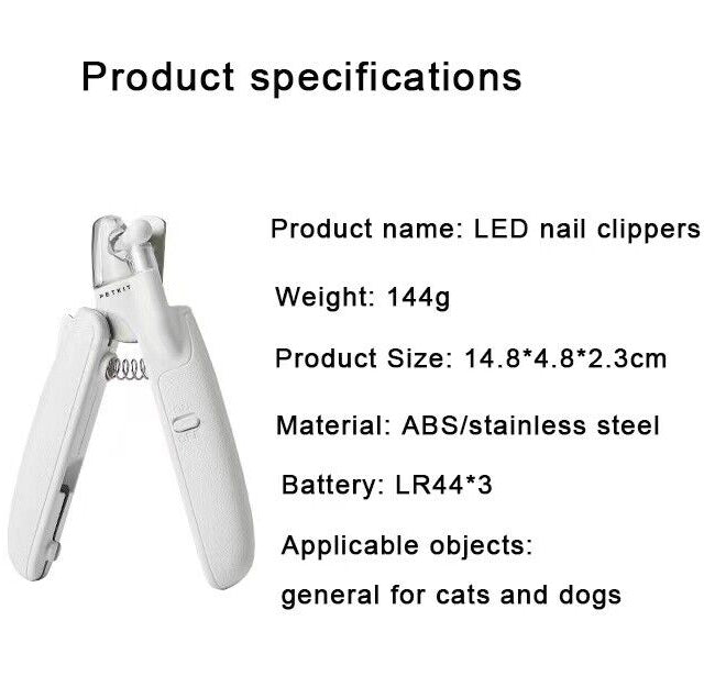 Professional Pet Nail Clipper Scissors Pet Dog Cat Nail Toe Claw Clippers Scissor LED Light Nail Trimmer For Animals Pet - The Dog Branch