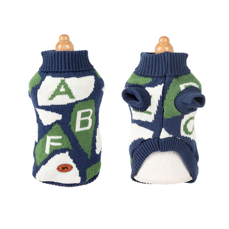 New Dog Clothing Small And Medium Knitted Sweater Letter Printing - For The Pupple