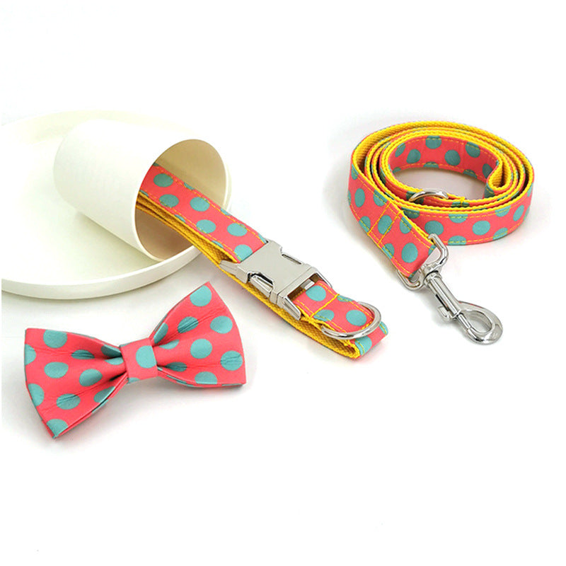Polka Dot Pet Traction Rope Dog Collar - For The Pupple
