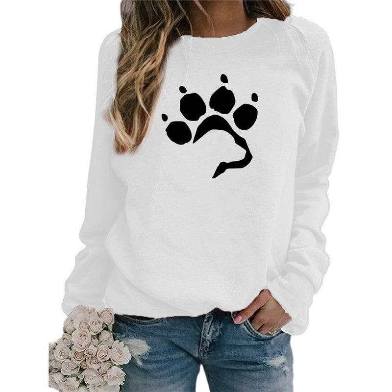 Love Dog Foot Print Crew Neck Sweater - For The Pupple