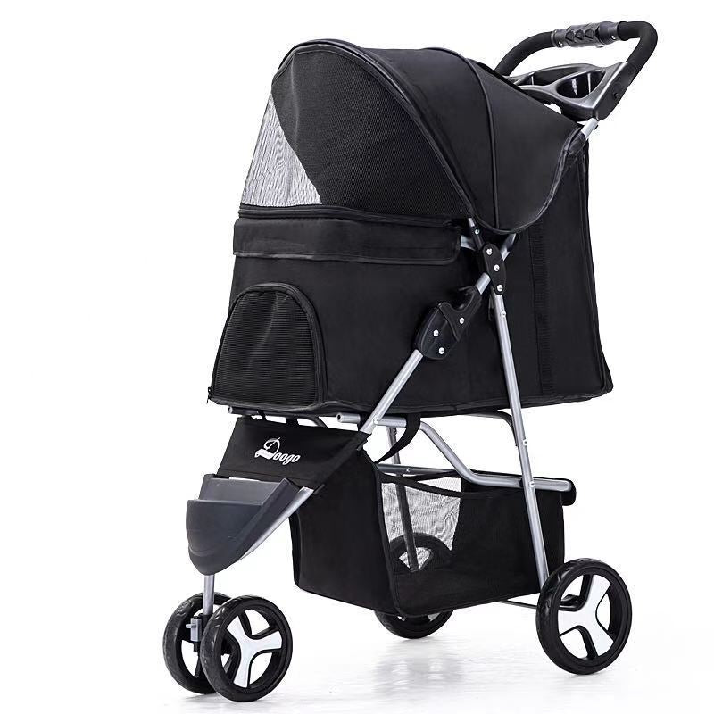 Lightweight Folding Pet Trolley Dogs And Cats Dog Out Stroller Three-wheeled Pet Stroller Dog Out Stroller Supplies - The Dog Branch