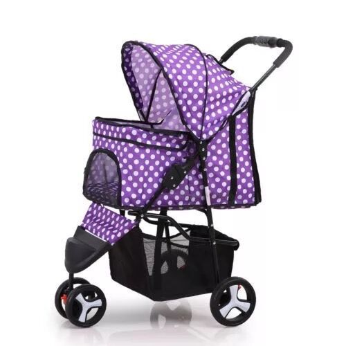 Lightweight Folding Pet Trolley Dogs And Cats Dog Out Stroller Three-wheeled Pet Stroller Dog Out Stroller Supplies - The Dog Branch